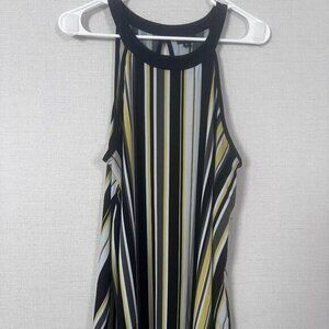 Torrid Studio Knit High Neck Goddess Tank Top‎ Size 00 Yellow & Black Pin Stripe